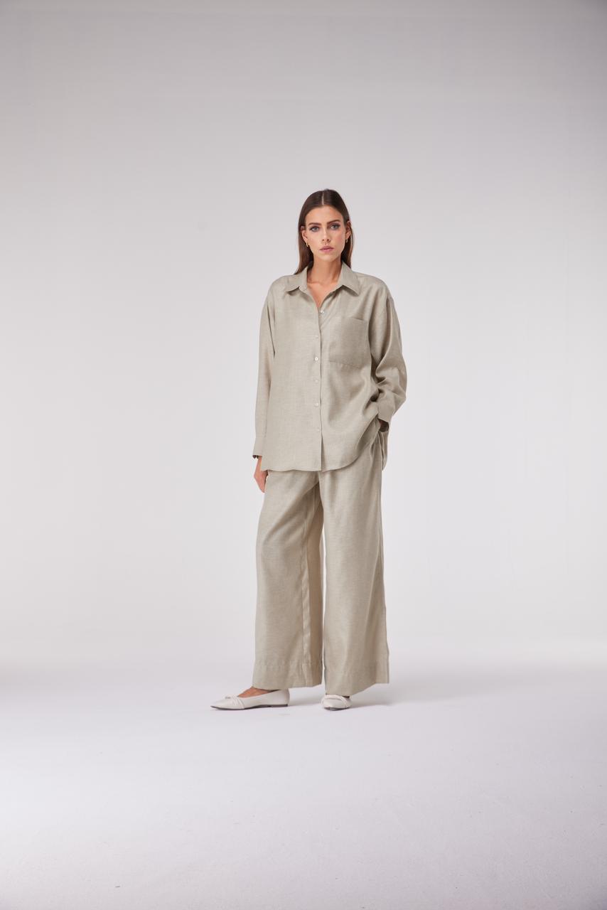 Light Green Linen Travel Wear